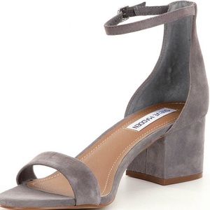 Steve Madden gray suede block heels